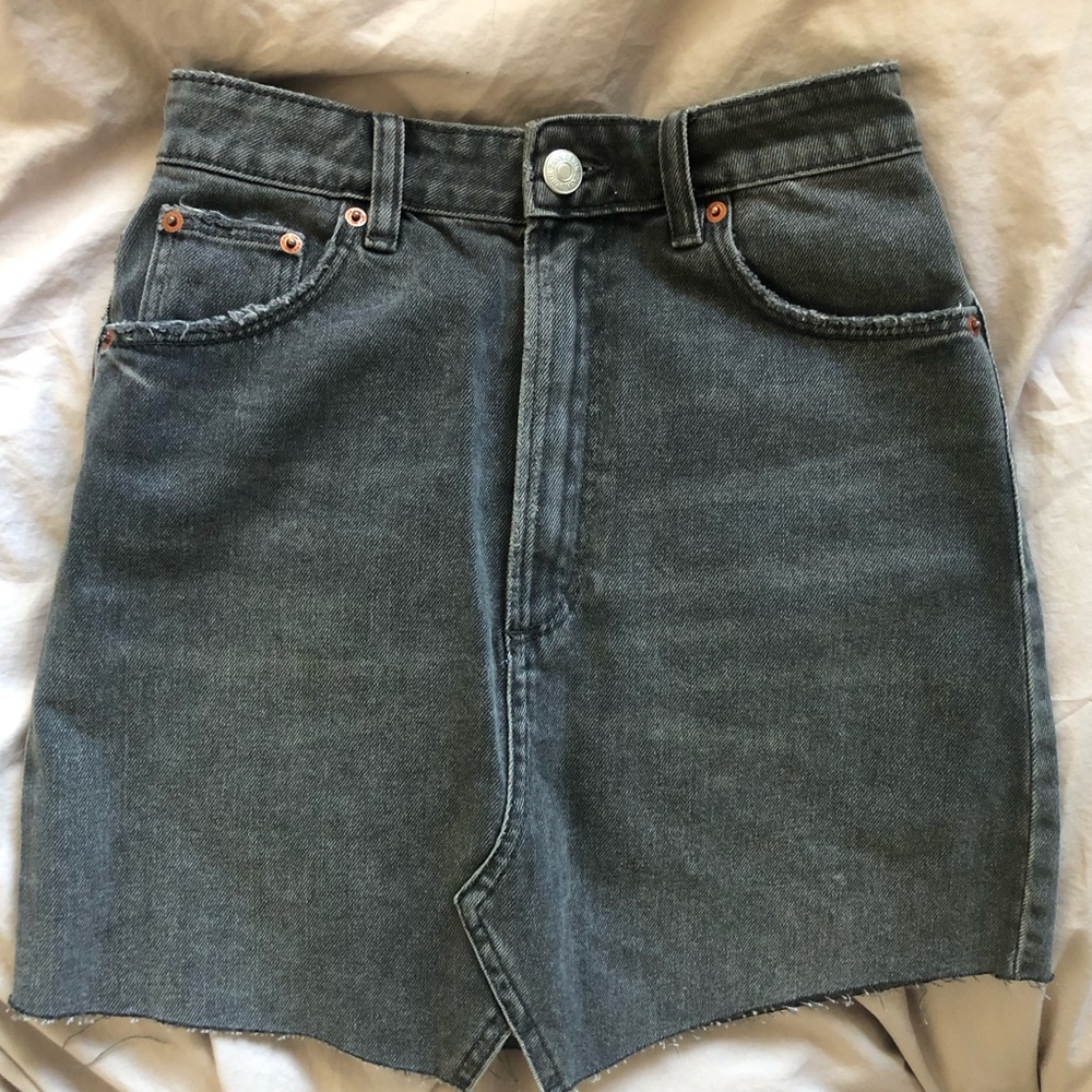 Zara high rise denim skirt